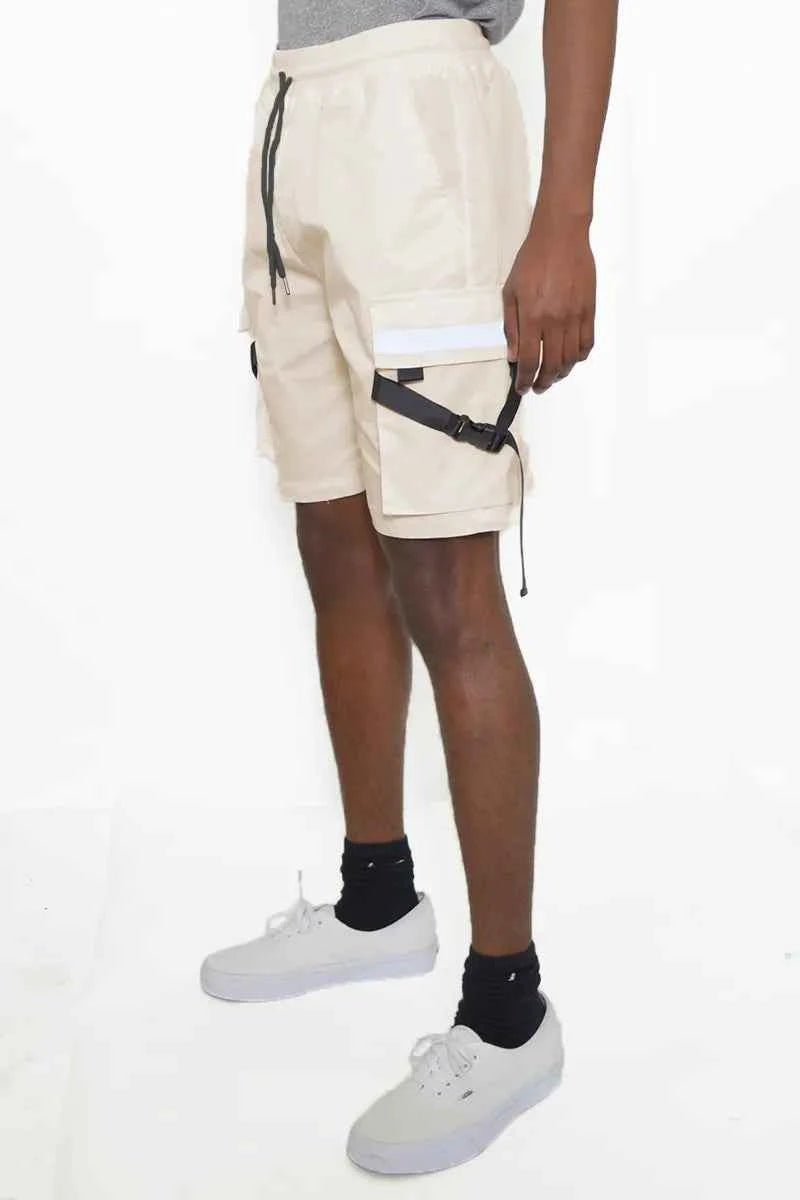 WEIV Men's Full Size Multi-Pocket Cargo Shorts with Drawstring Waist Plus Size
