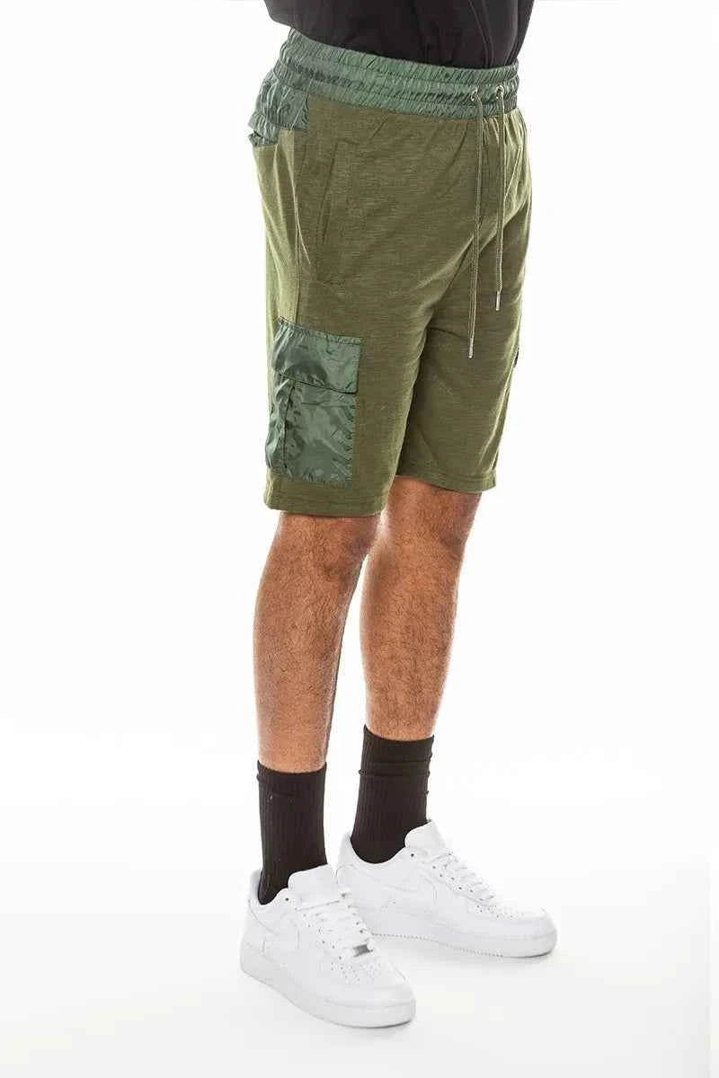 WEIV Men's Full Size Heathered Light Weight Slub Shorts Plus Size
