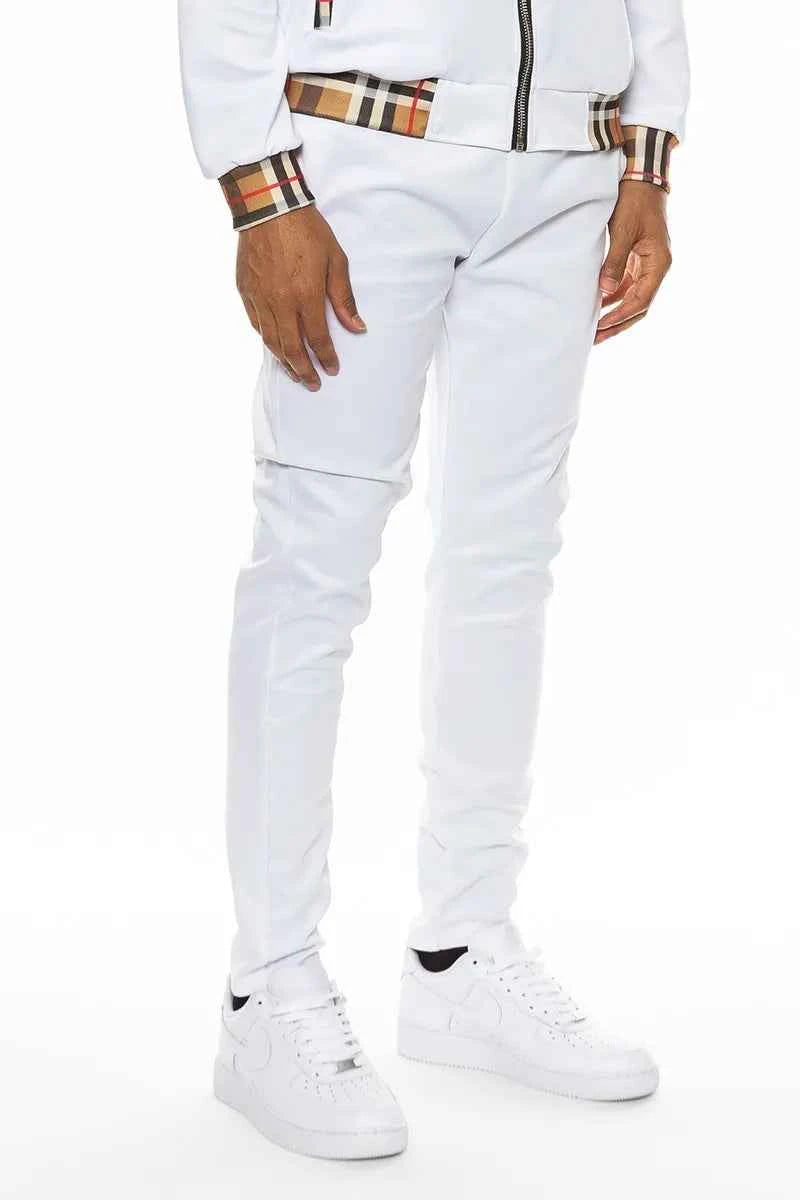 WEIV Men's Checkered Plaid Waist Band Track Pants