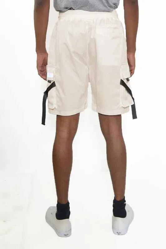WEIV Men's Full Size Multi-Pocket Cargo Shorts with Drawstring Waist Plus Size