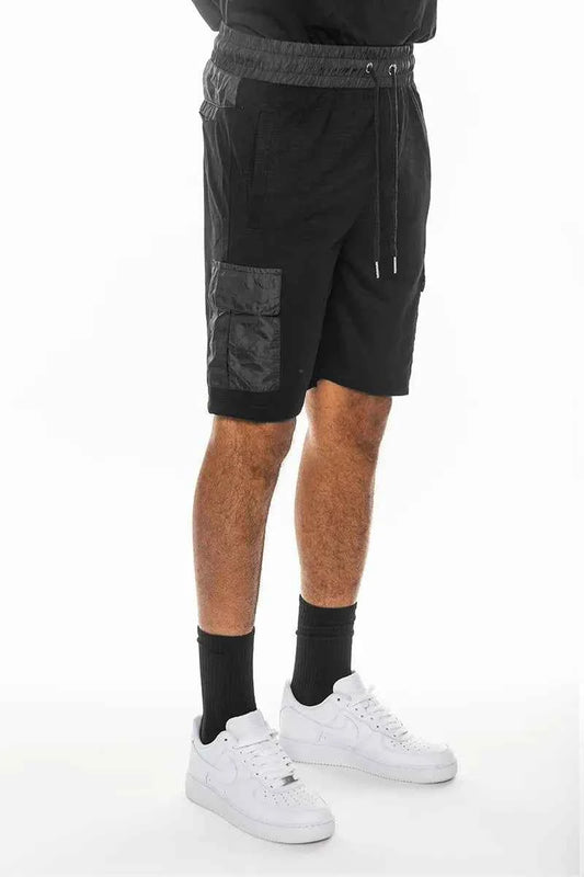 WEIV Men's Full Size Heathered Light Weight Slub Shorts Plus Size