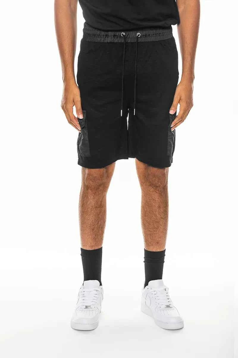 WEIV Men's Full Size Heathered Light Weight Slub Shorts Plus Size