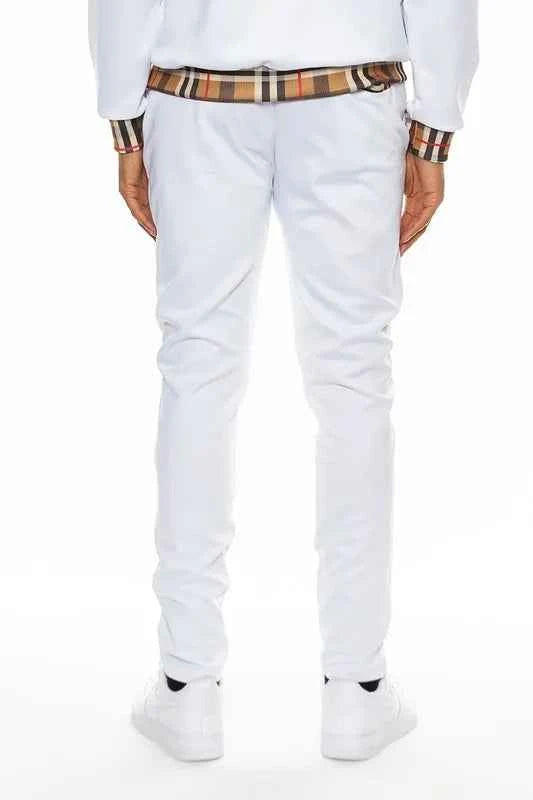 WEIV Men's Checkered Plaid Waist Band Track Pants