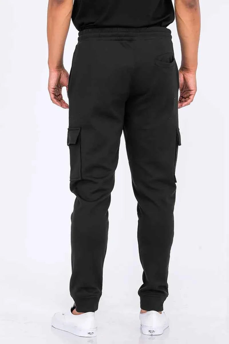 WEIV Men's Full Size Cargo Jogger Sweats Plus Size