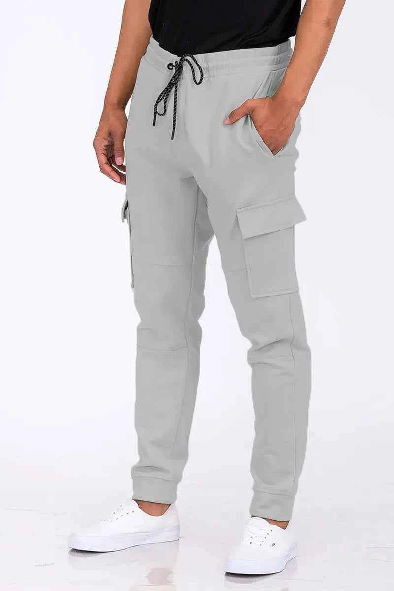 WEIV Men's Full Size Cargo Jogger Sweats Plus Size