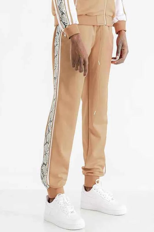 WEIV Men's Full Size Snake Side Tape Jogger Pants Plus Size