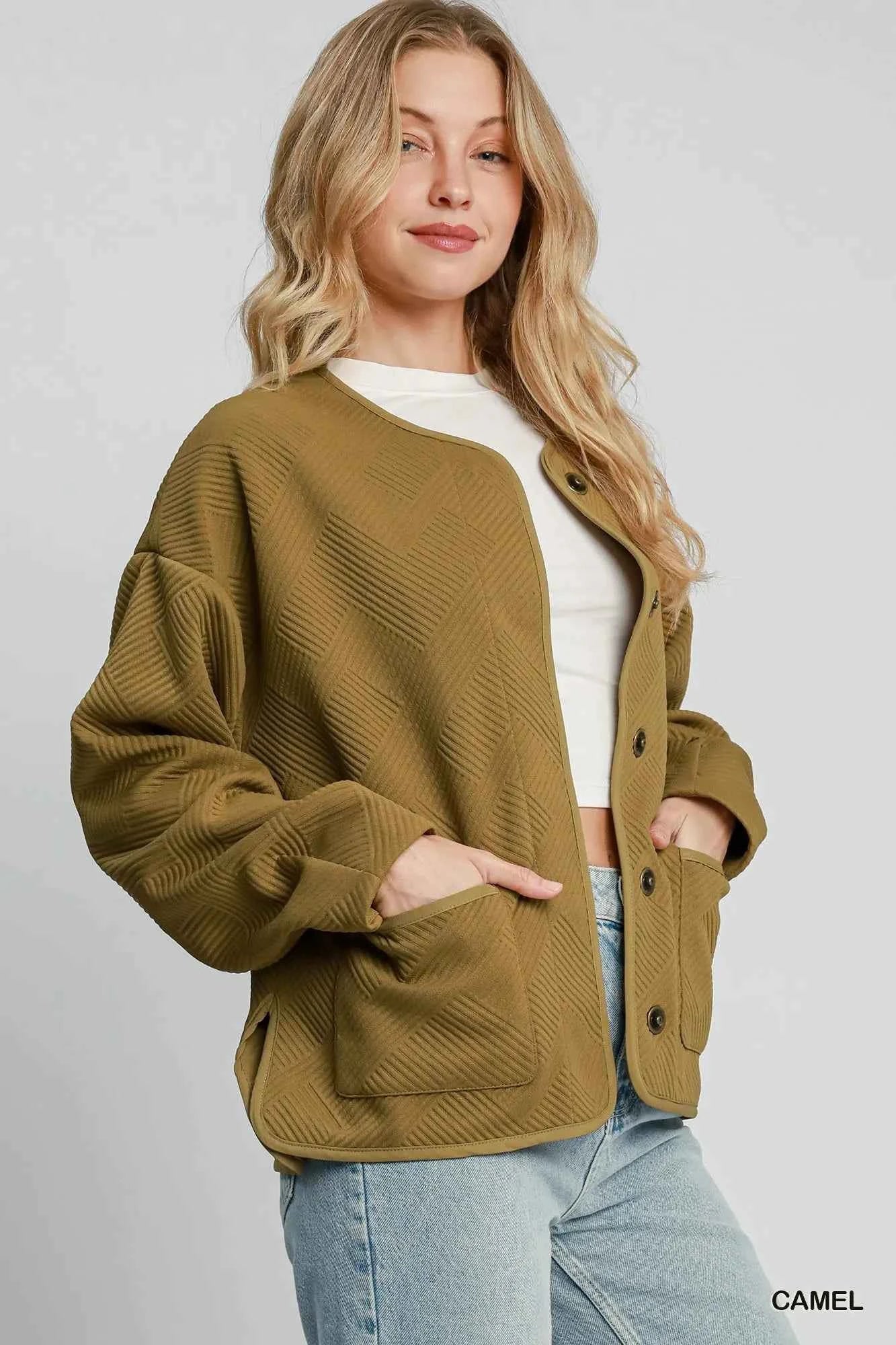 Umgee Textured Jacquard Jacket