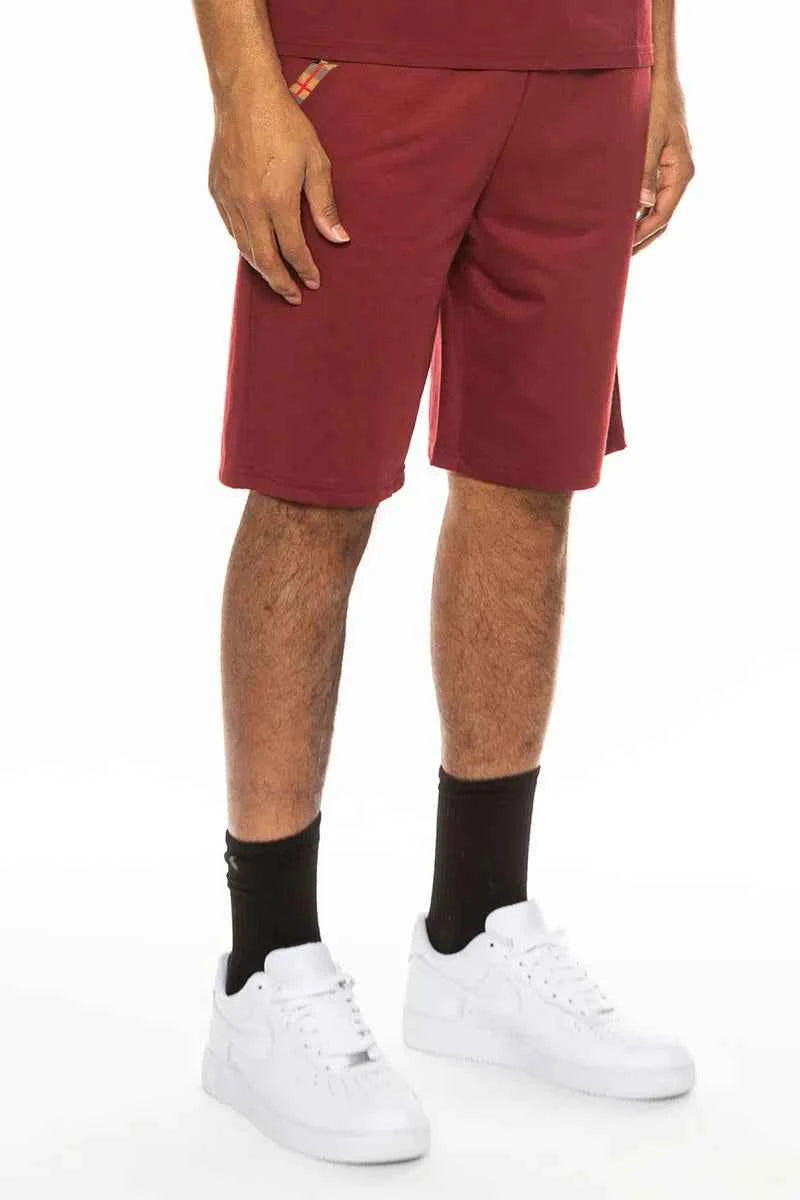 WEIV Men's Full Size Plaid Checkered Band Shorts Plus Size