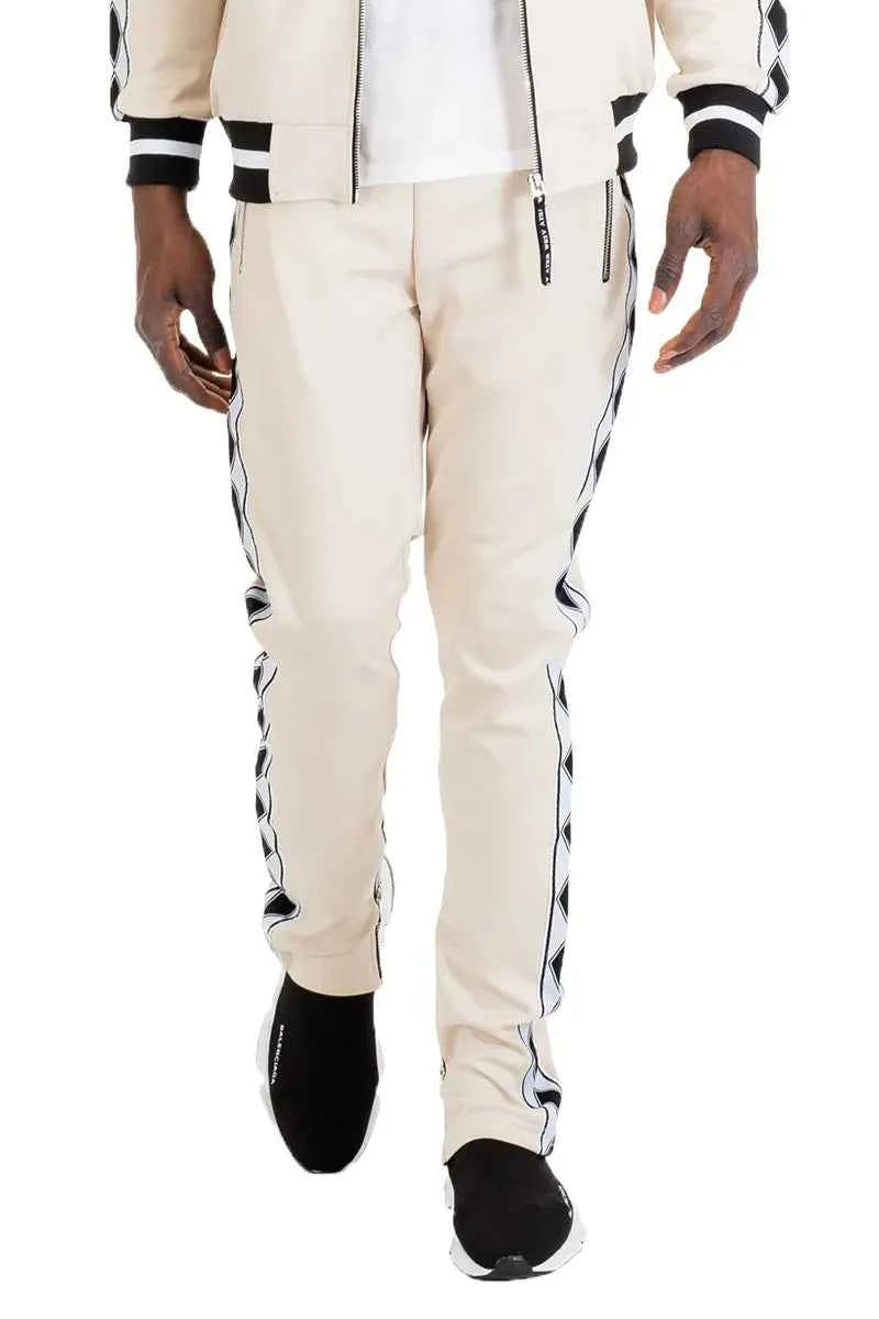 WEIV Men's Diamond Tape Track Pants