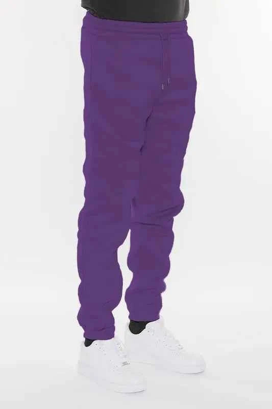 WEIV Men's Full Size Solid Sweat Pant Joggers Plus Size
