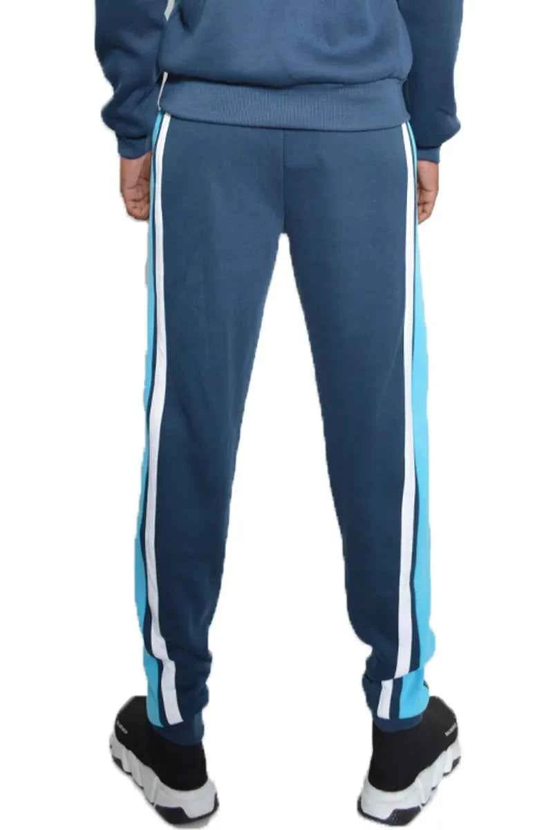 WEIV Men's Full Size 3 Stripe Color Block Sweat Pants Plus Size