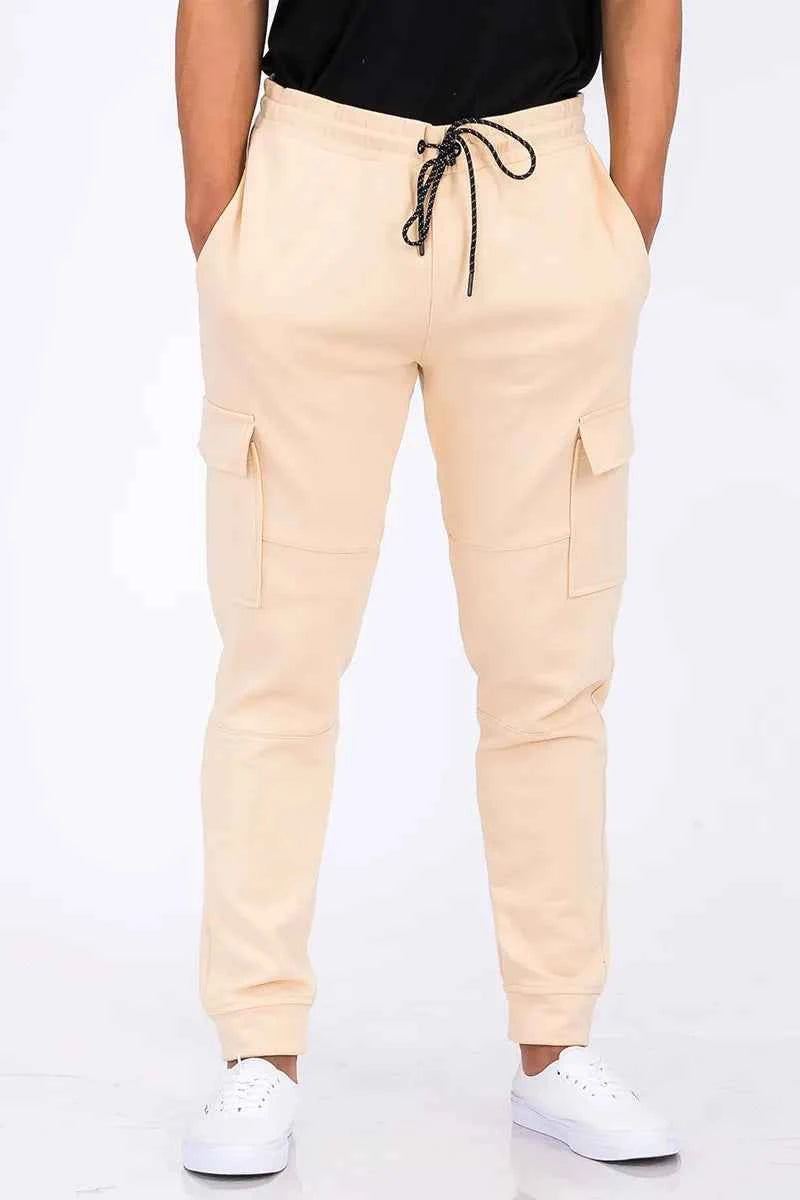 WEIV Men's Full Size Cargo Jogger Sweats Plus Size