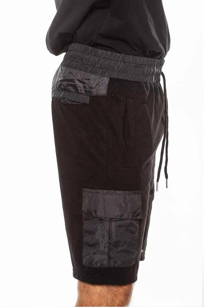 WEIV Men's Full Size Heathered Light Weight Slub Shorts Plus Size