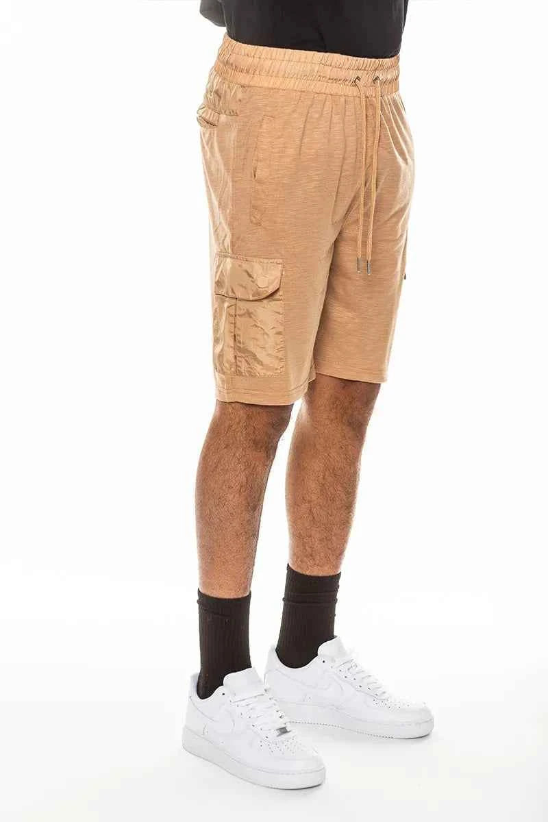 WEIV Men's Full Size Heathered Light Weight Slub Shorts Plus Size