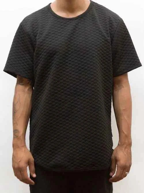 WEIV Men's Short Sleeve Quilted T-Shirt