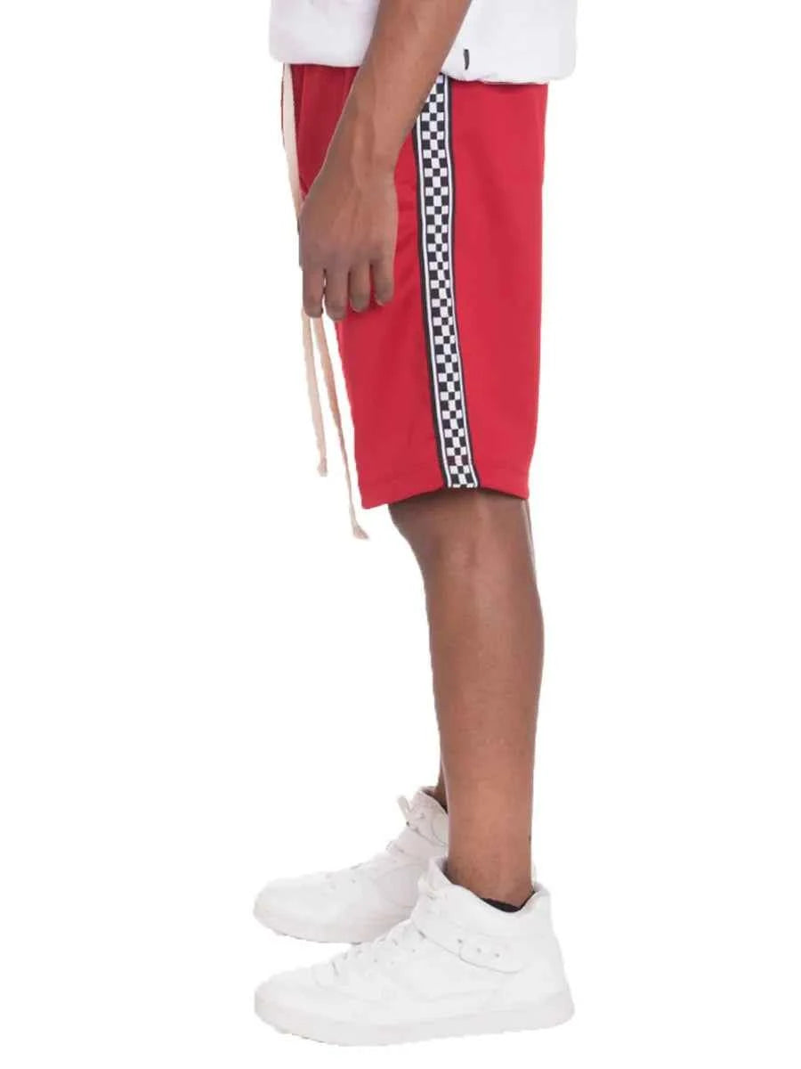 WEIV Men's Checkered Stripe Side Drawstring Shorts