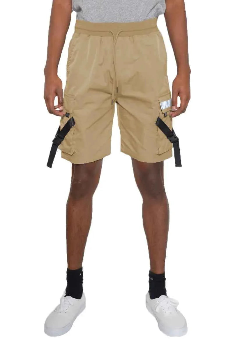 WEIV Men's Full Size Multi-Pocket Cargo Shorts with Drawstring Waist Plus Size