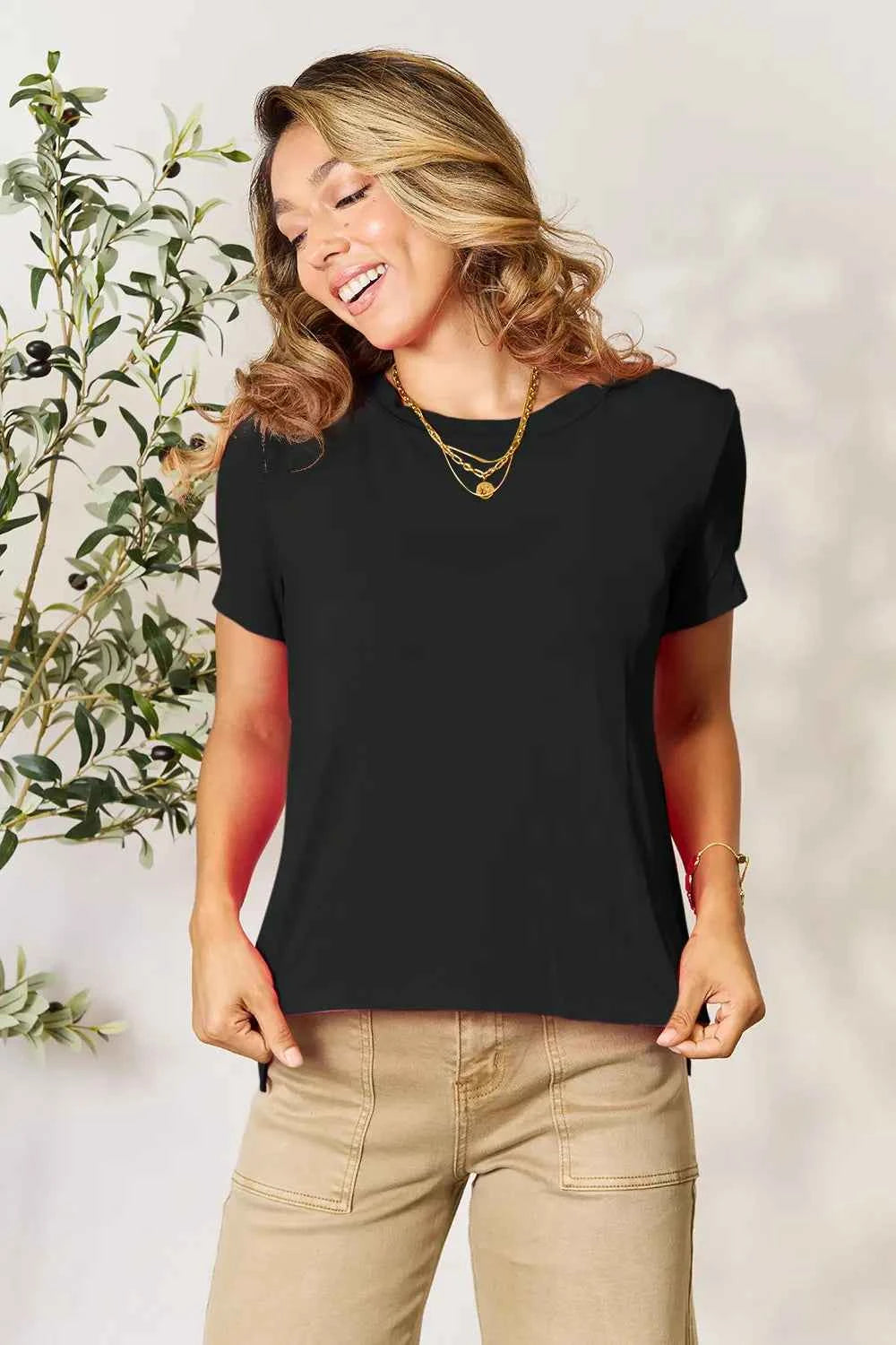 Basic Bae Full Size Round Neck Short Sleeve T-Shirt Plus Size