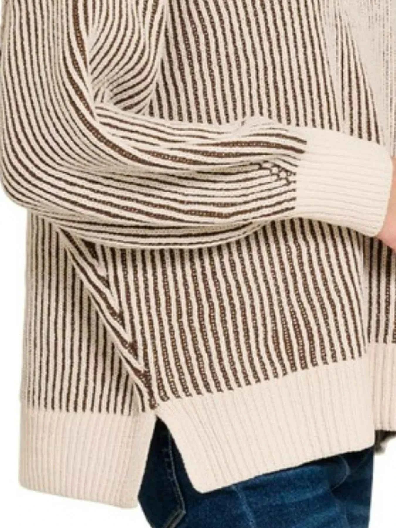 Zenana Two Tone Crewneck Sweater