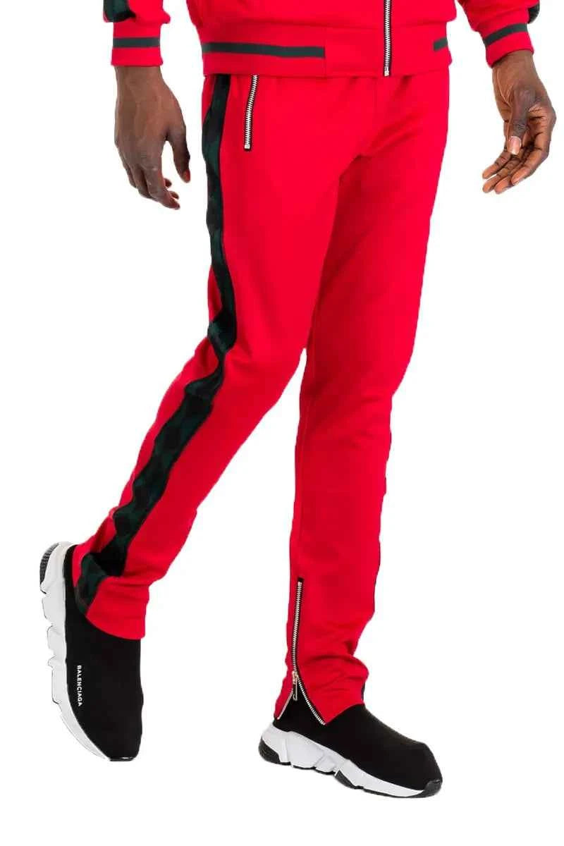WEIV Men's Diamond Tape Track Pants