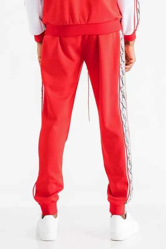 WEIV Men's Full Size Snake Side Tape Jogger Pants Plus Size