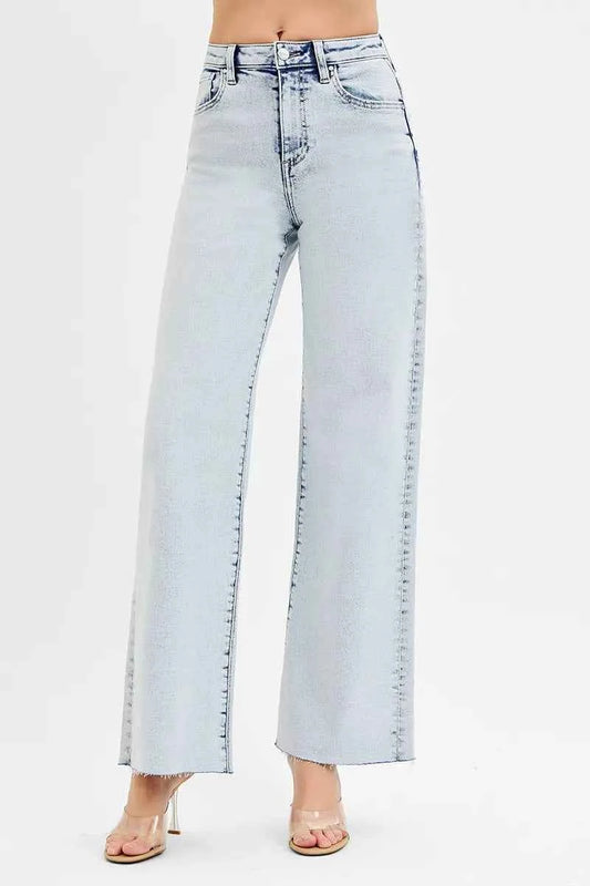 RISEN Full Size High Rise Wide Leg Jeans Plus Size