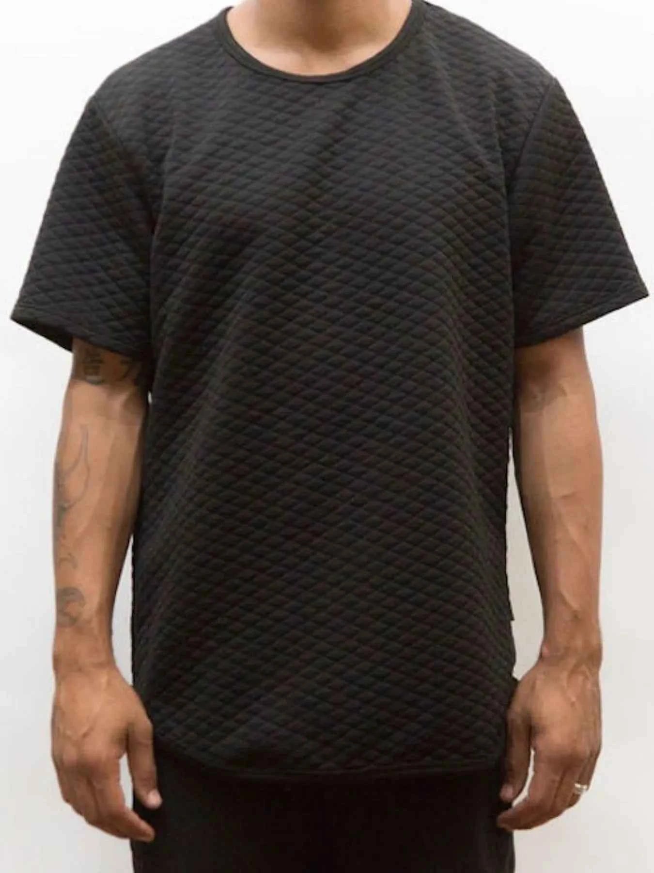 WEIV Men's Short Sleeve Quilted T-Shirt