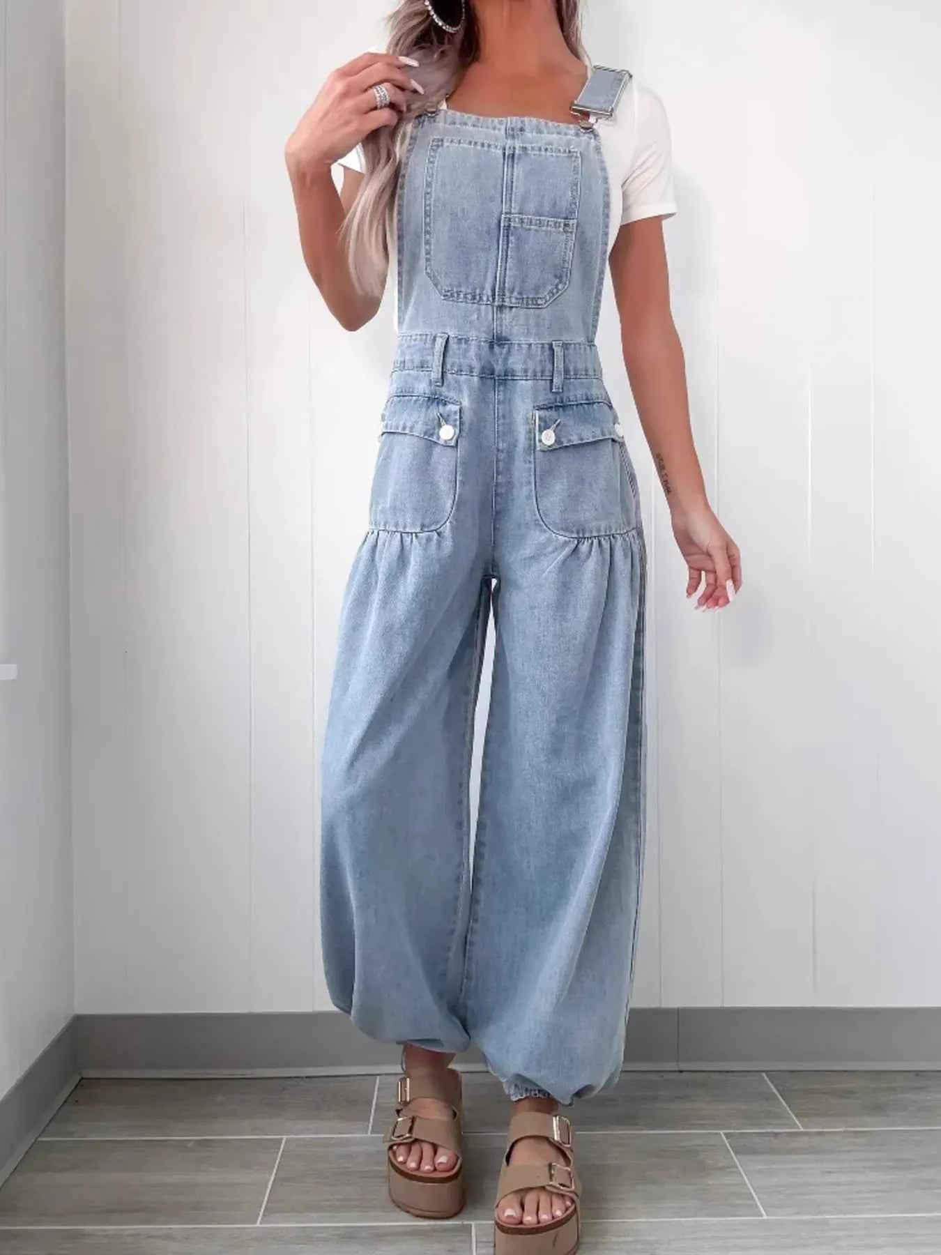 Wide Leg Denim Overalls for Effortless Style and Comfort
