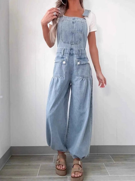 Wide Leg Denim Overalls for Effortless Style and Comfort