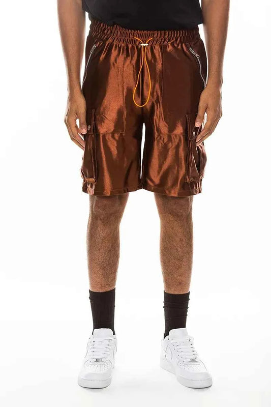 WEIV Men's Full Size Satin Street Cargo Shorts Plus Size