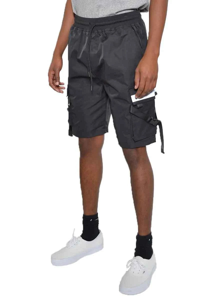 WEIV Men's Full Size Multi-Pocket Cargo Shorts with Drawstring Waist Plus Size