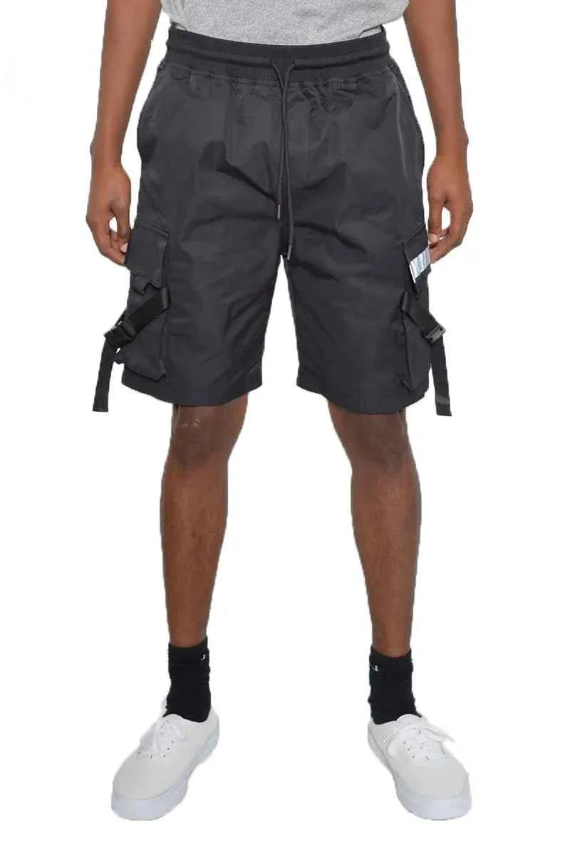 WEIV Men's Full Size Multi-Pocket Cargo Shorts with Drawstring Waist Plus Size