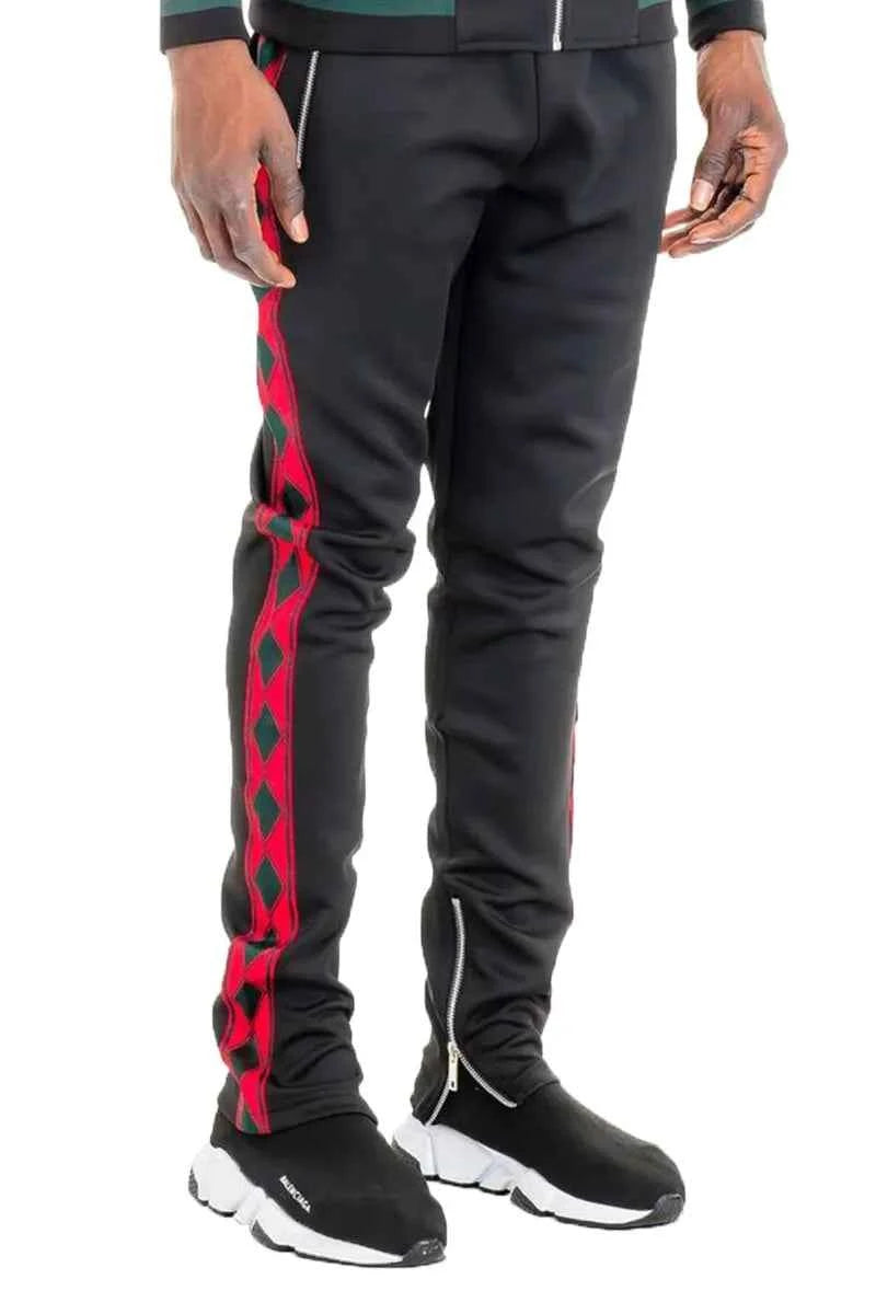 WEIV Men's Diamond Tape Track Pants