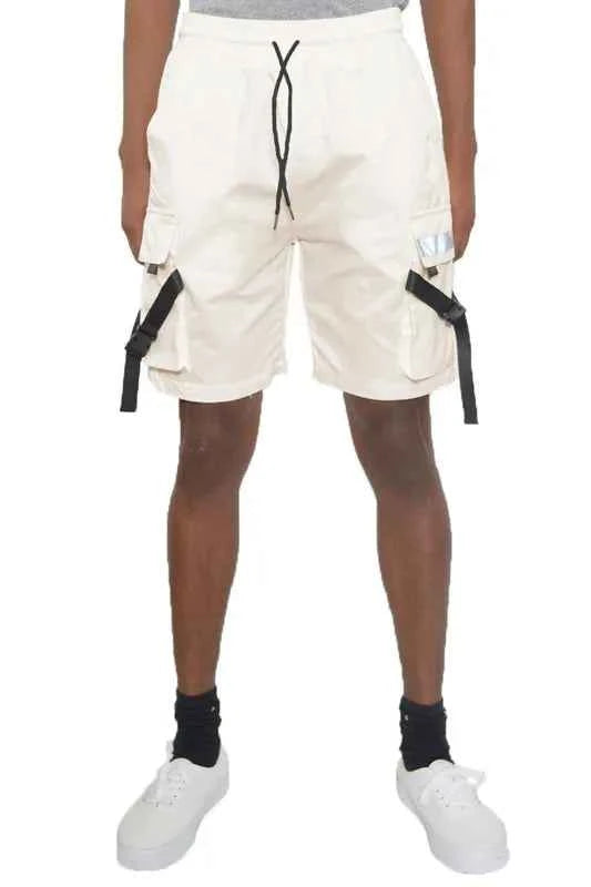 WEIV Men's Full Size Multi-Pocket Cargo Shorts with Drawstring Waist Plus Size