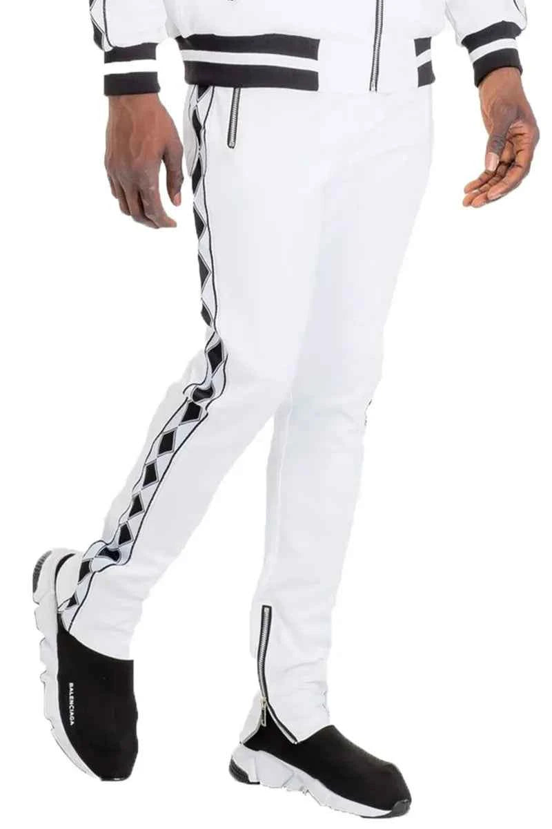 WEIV Men's Diamond Tape Track Pants