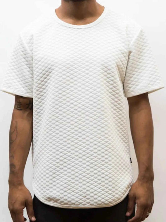 WEIV Men's Short Sleeve Quilted T-Shirt
