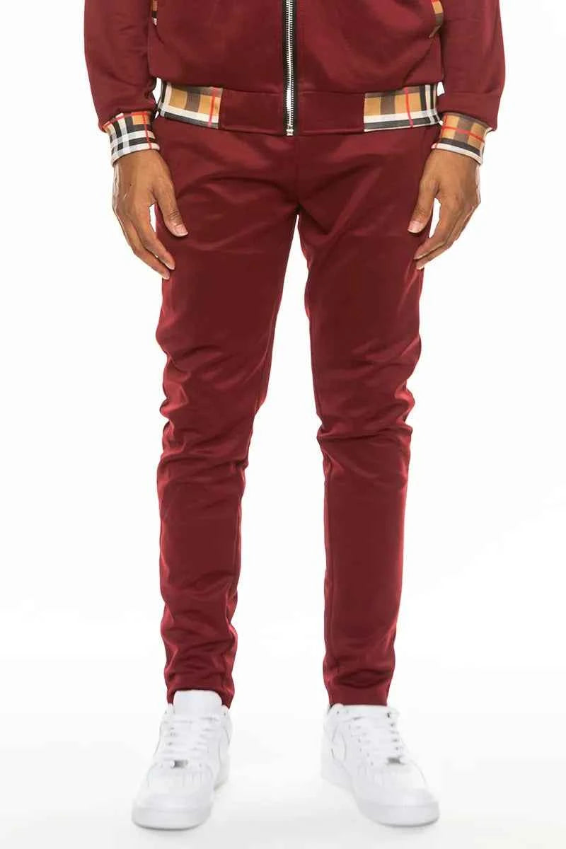 WEIV Men's Checkered Plaid Waist Band Track Pants
