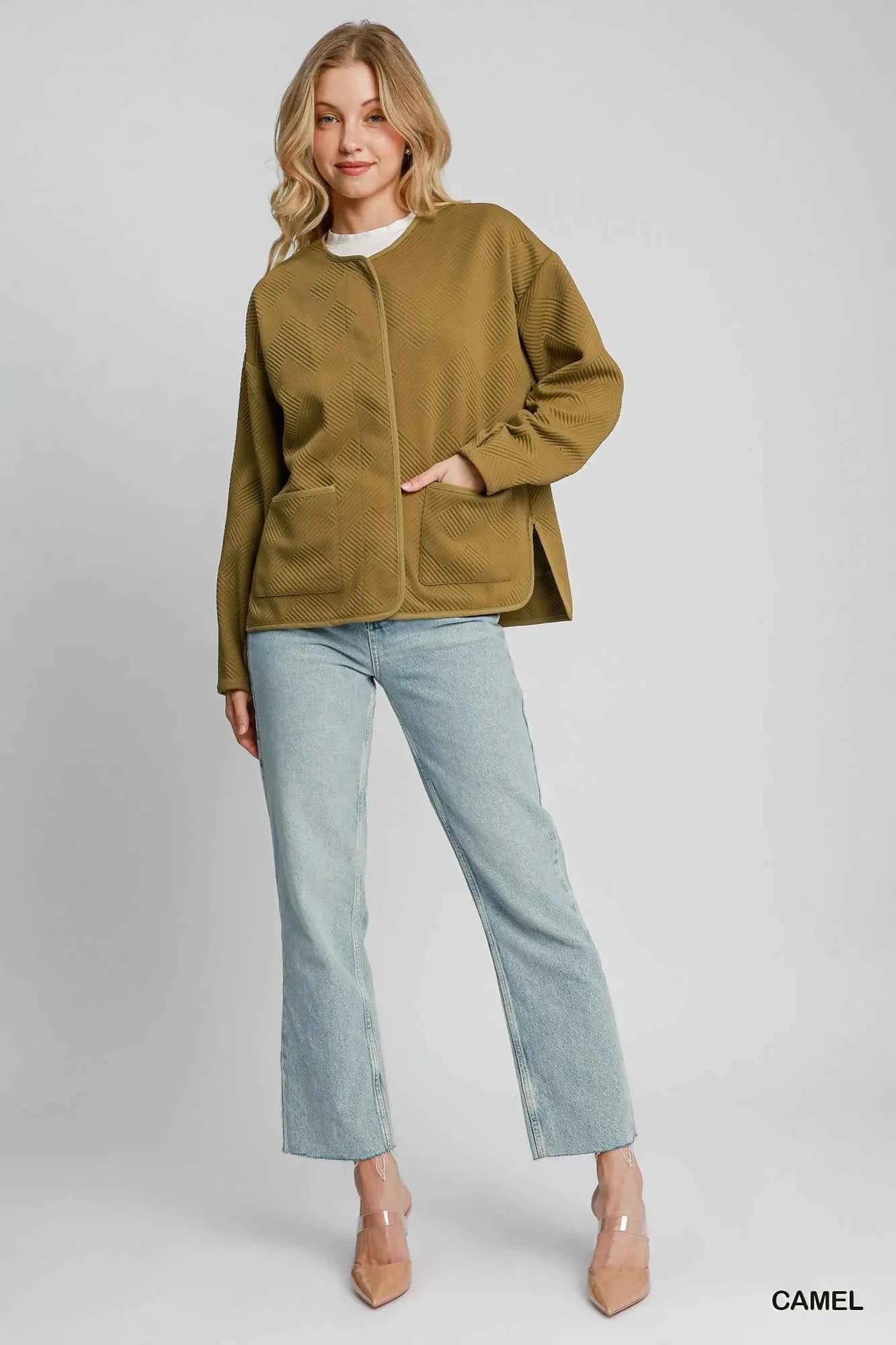 Umgee Textured Jacquard Jacket