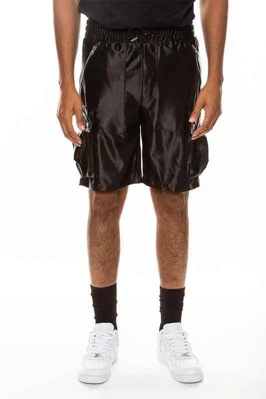 WEIV Men's Full Size Satin Street Cargo Shorts Plus Size