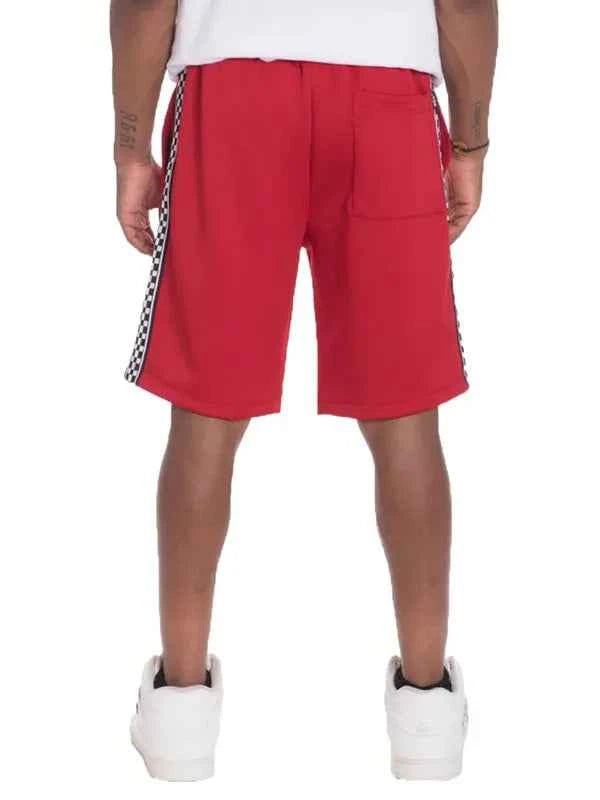 WEIV Men's Checkered Stripe Side Drawstring Shorts