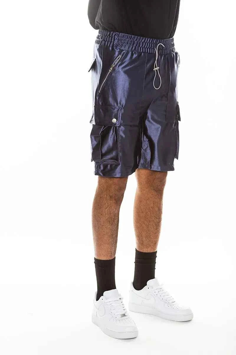 WEIV Men's Full Size Satin Street Cargo Shorts Plus Size