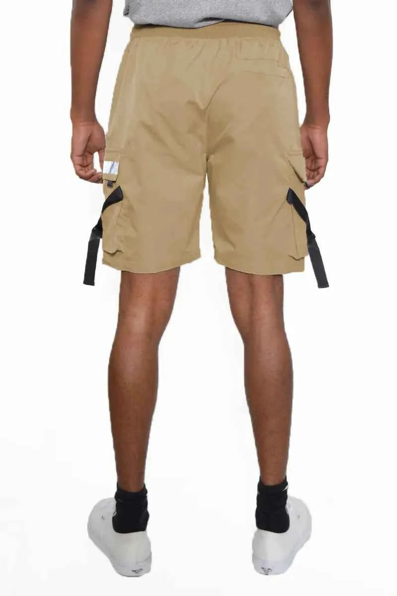 WEIV Men's Full Size Multi-Pocket Cargo Shorts with Drawstring Waist Plus Size