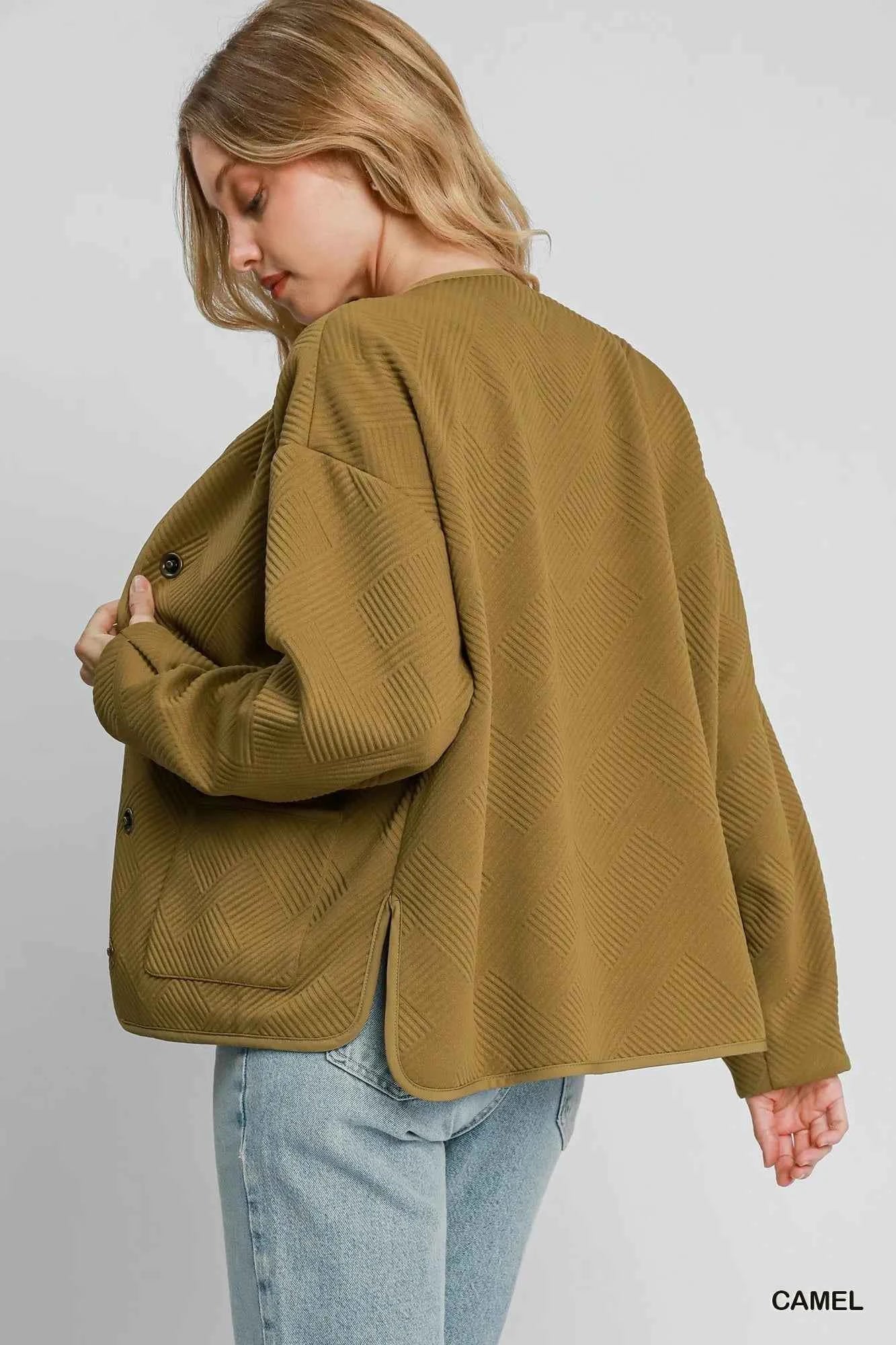 Umgee Textured Jacquard Jacket