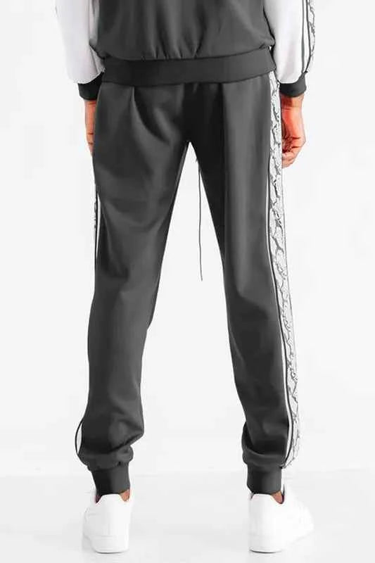 WEIV Men's Full Size Snake Side Tape Jogger Pants Plus Size