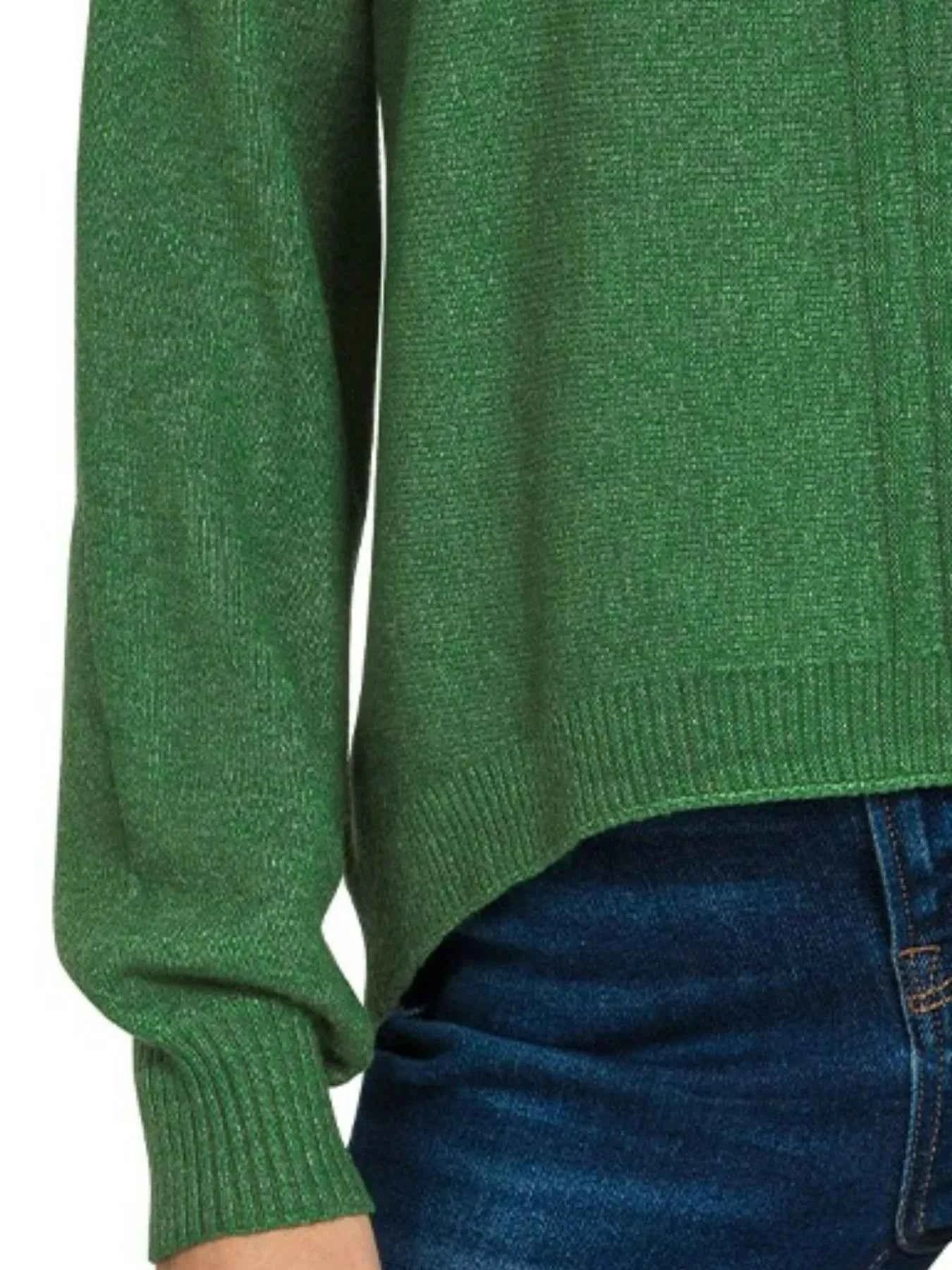 Zenana Viscose Front Seam Round-Neck Sweater