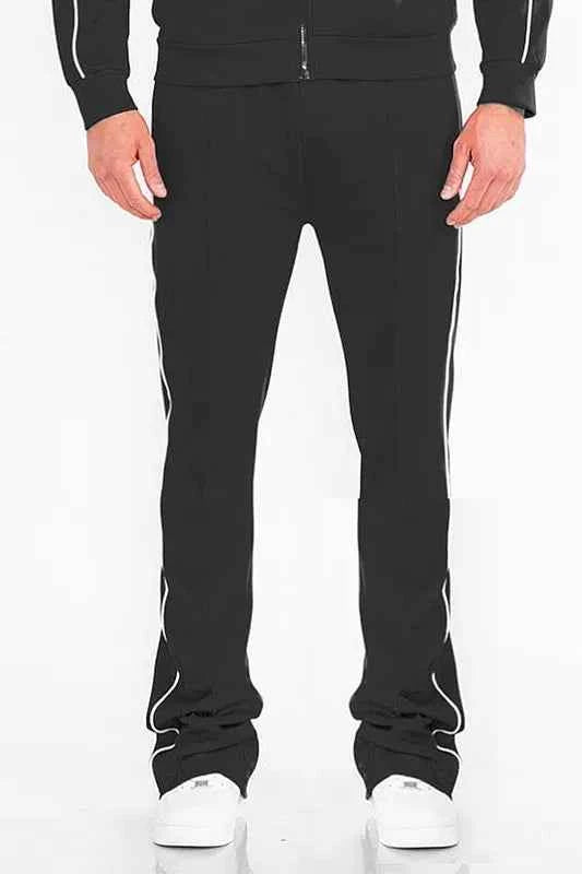 WEIV Men's Side Pipe Stacked Flare Pants