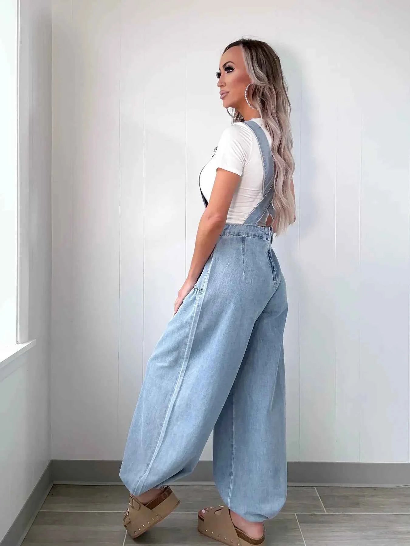 Wide Leg Denim Overalls for Effortless Style and Comfort