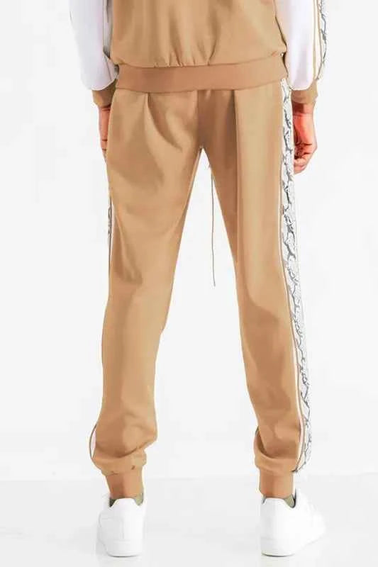 WEIV Men's Full Size Snake Side Tape Jogger Pants Plus Size