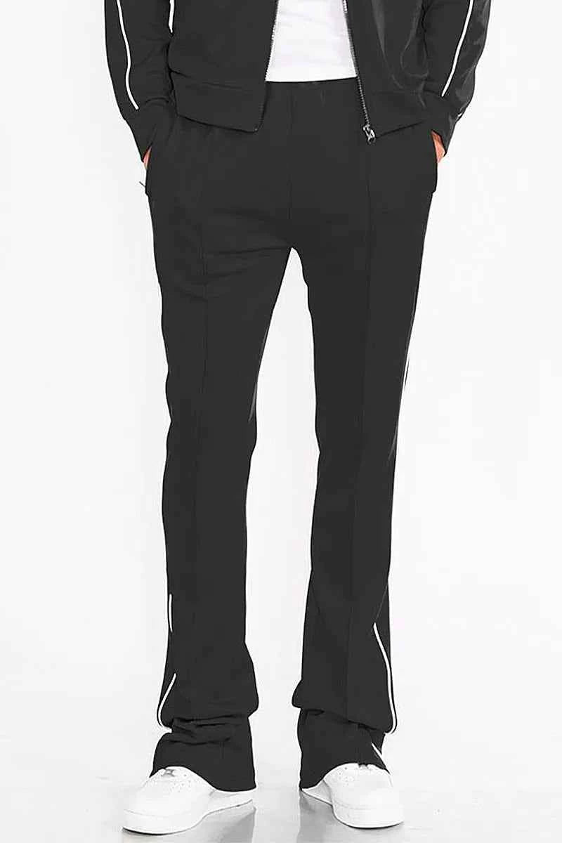 WEIV Men's Side Pipe Stacked Flare Pants