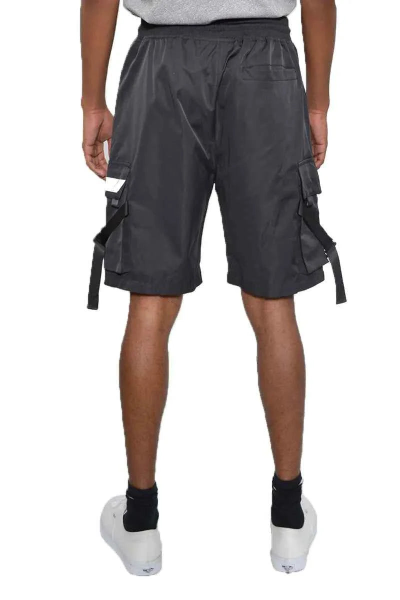 WEIV Men's Full Size Multi-Pocket Cargo Shorts with Drawstring Waist Plus Size